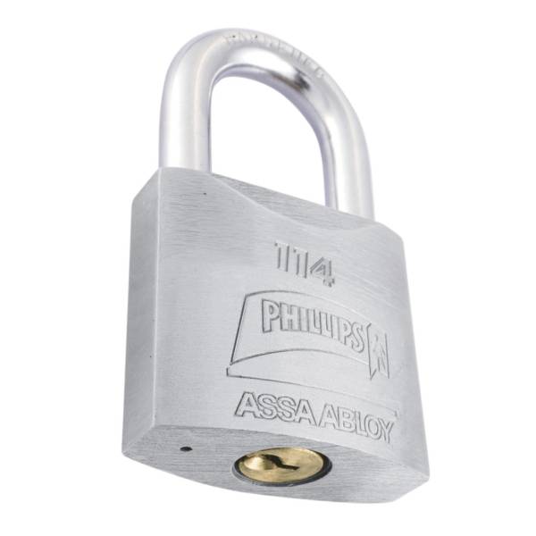 202087 PHILLIPS - Candado metalico 50mm llave tradicional gancho corto pulido en caja Phillips