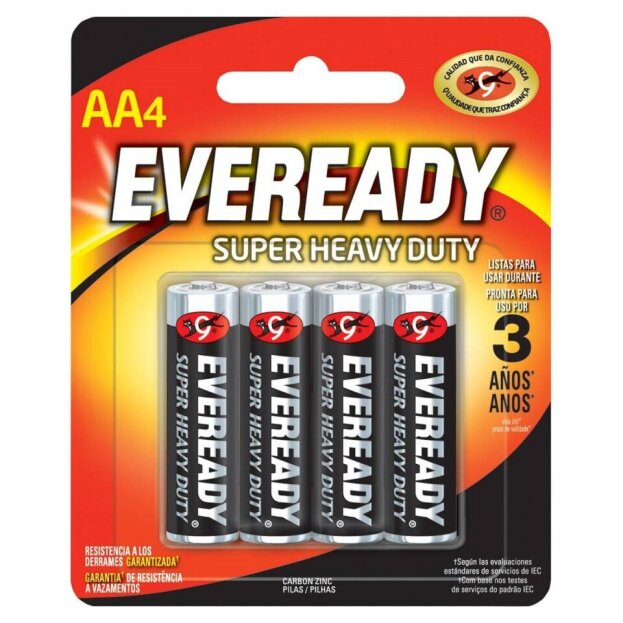 205224 EVEREADY - Pila zinc-carbon AA blister con 4 pz 1215-4 eveready