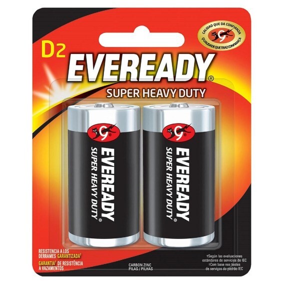 205229 EVEREADY - Pila zinc-carbon D blister con 2 pz 1250-st eveready