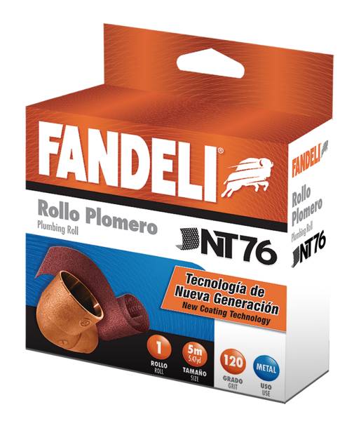 205267 FANDELI - Rollo lija plomero NT76 120 5 mts Fandeli