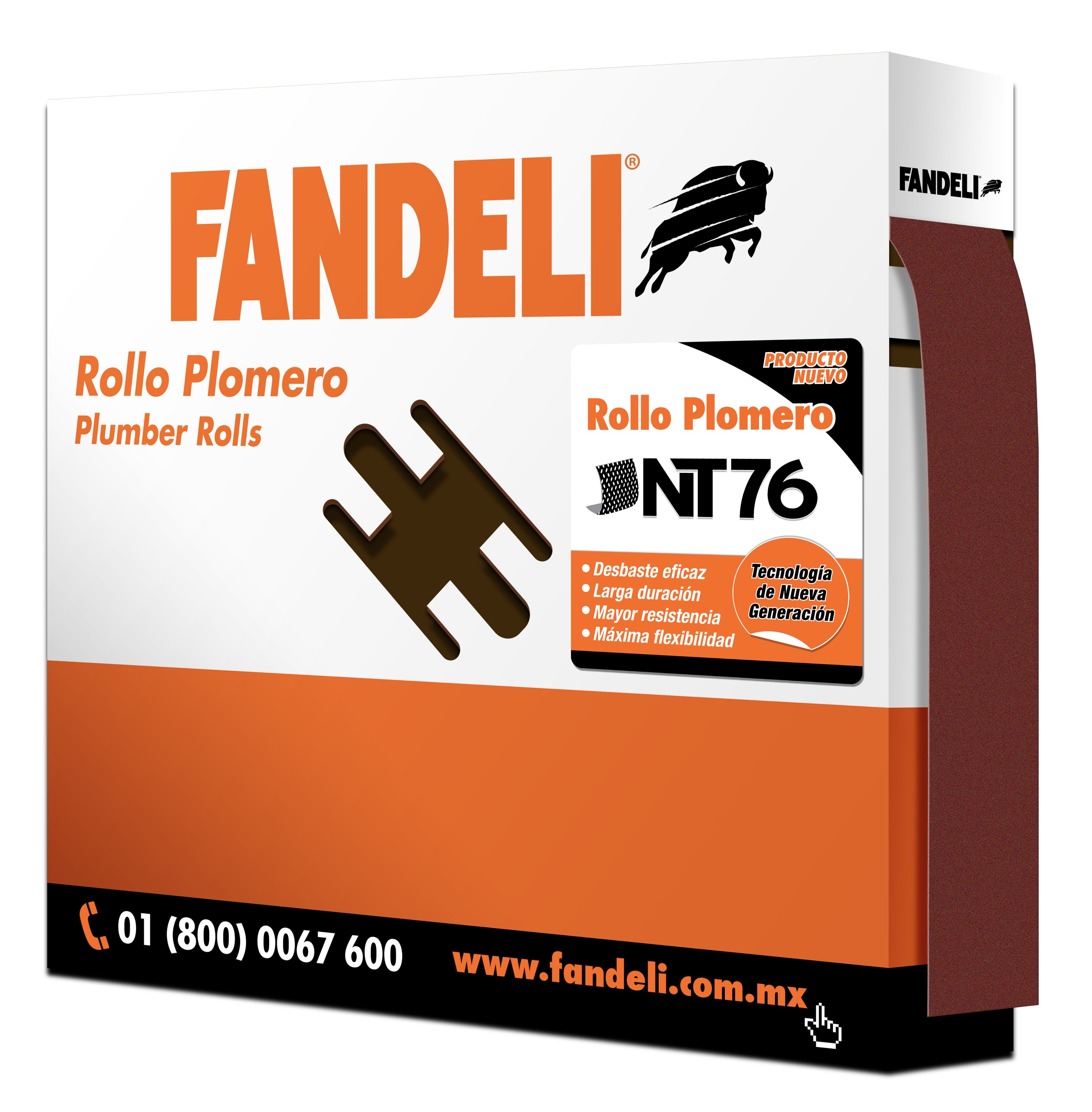 205271 FANDELI - Rollo lija plomero NT76 120 45.720 mts Fandeli