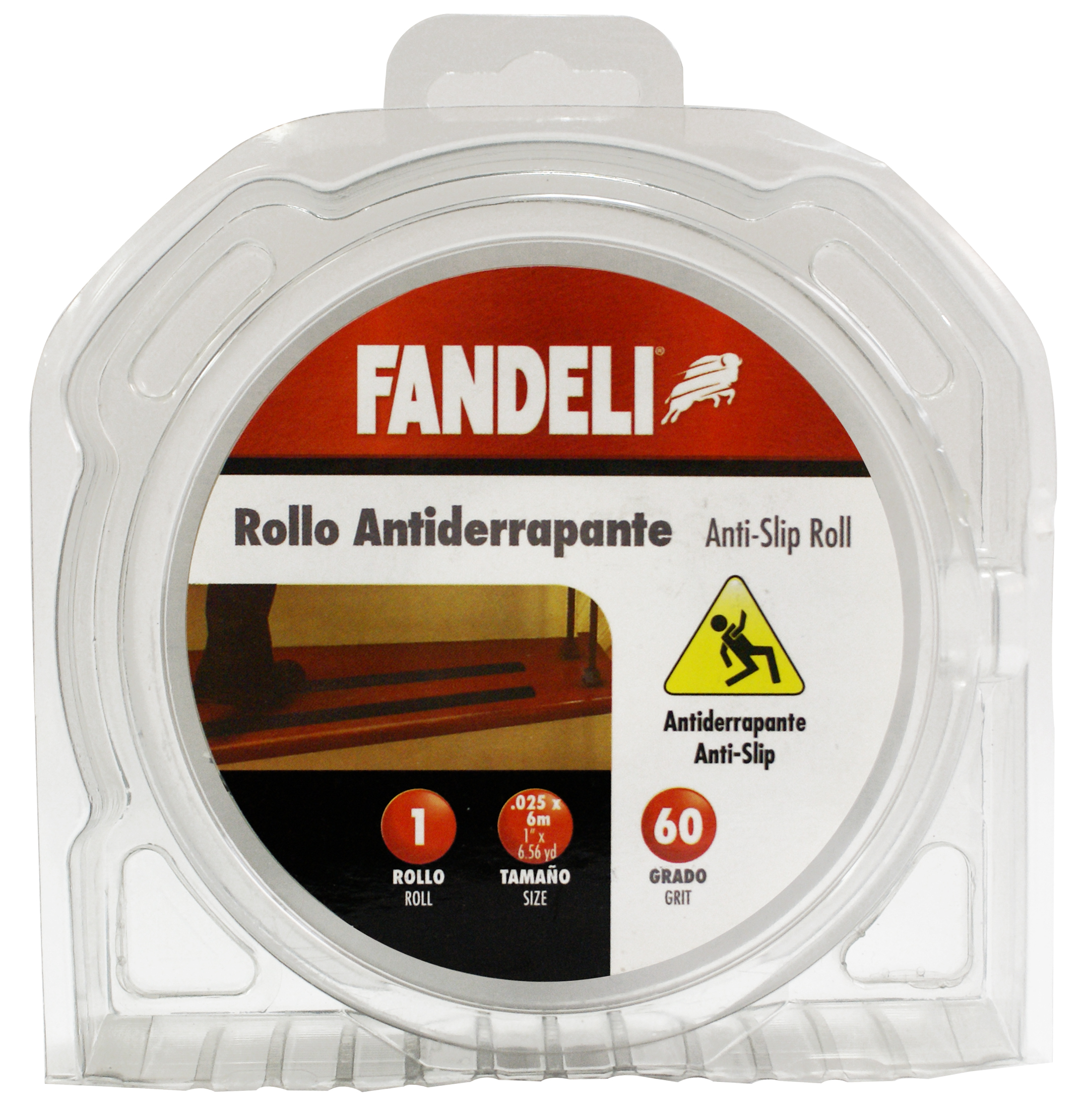 205272 FANDELI - Cinta antiderrapante con abrasivo 25mm x 06mts negra Fandeli