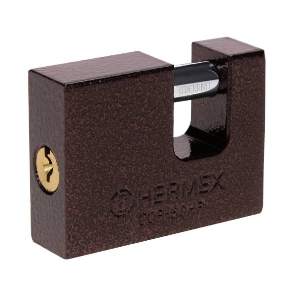 205830 HERMEX - Candado metalico 50mm llave tradicional antipalanca arena Hermex