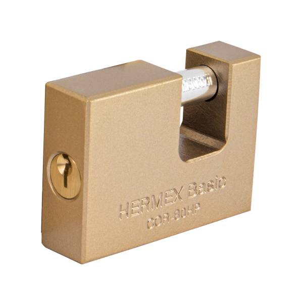 205832 HERMEX - Candado metalico 80mm llave tradicional antipalanca arena Hermex