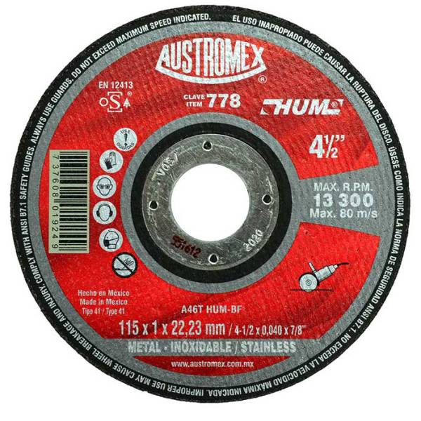 209937 AUSTROMEX - Disco corte metal 4-1/2