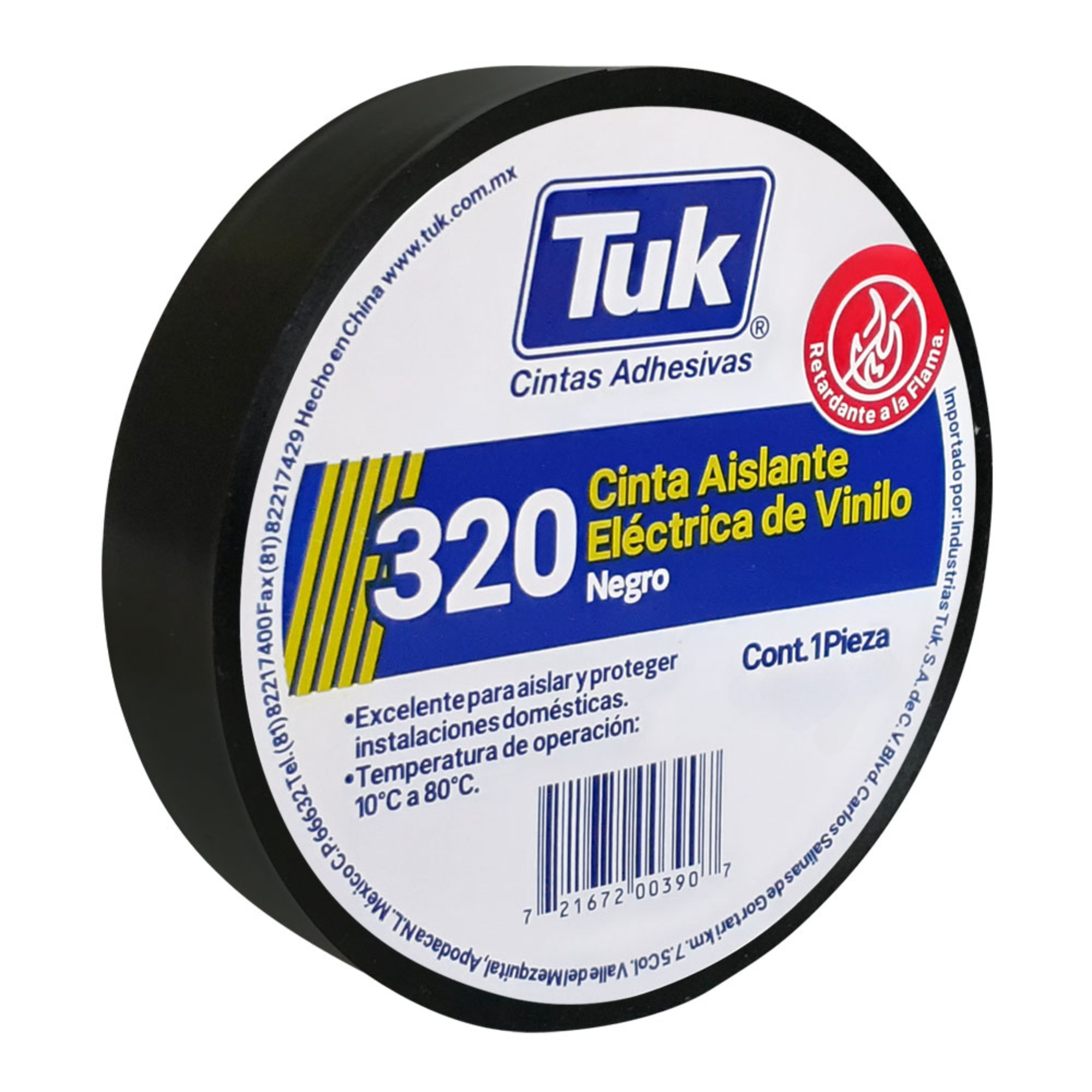 211050 TUK - Cinta de aislar 19mm x 09mts negra 320 Tuk