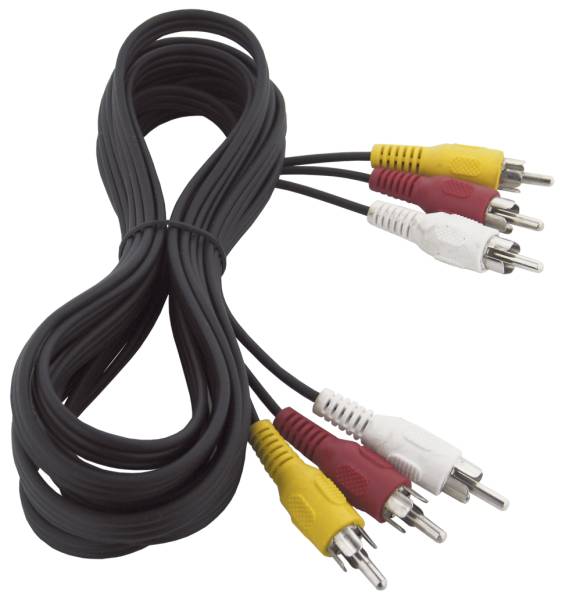 211126 KLEY - Cable RCA para audio y video 3 conexiones macho 1.80mt 007 Kley