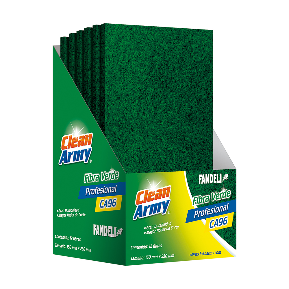 211154 FANDELI - Fibra abrasiva verde 15 x 23 cm uso domestico Clean Army Fandeli