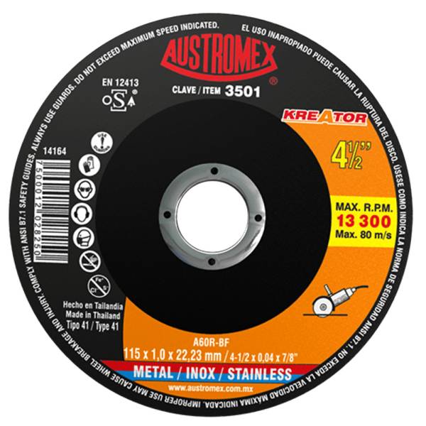 211501 AUSTROMEX - Disco corte de acero inoxidable 4-1/2