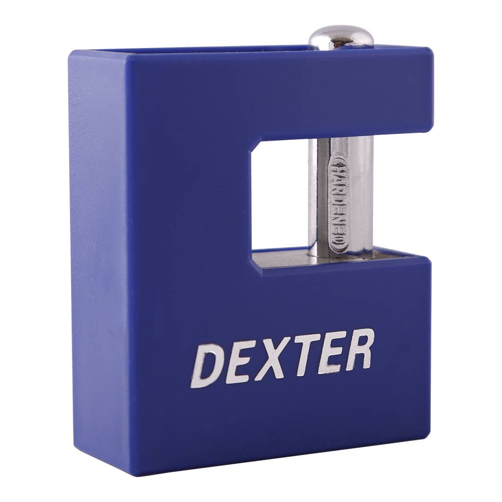 211868 DEXTER - Candado metalico 70mm llave tradicional antipalanca azul Dexter