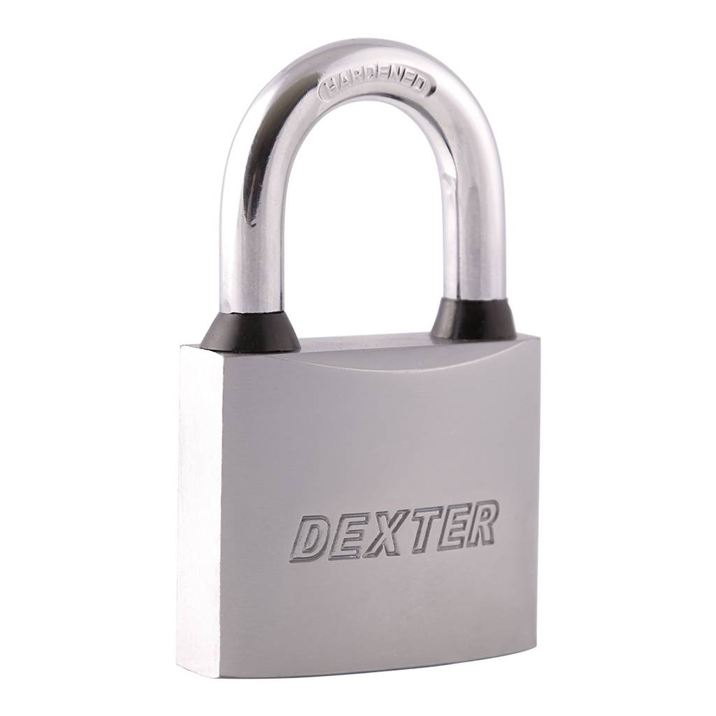 211872 DEXTER - Candado metalico 40mm llave tetra gancho corto satinado en blister Dexter