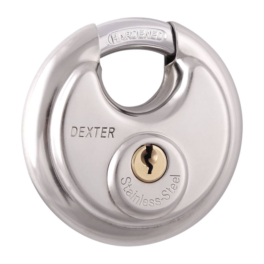 211880 DEXTER - Candado acero 70mm llave tradicional circular acero inoxidable Dexter