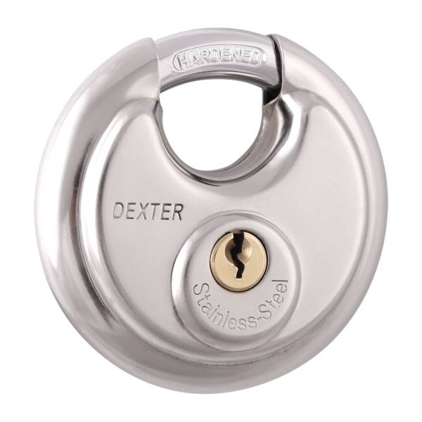 211880 DEXTER - Candado acero 70mm llave tradicional circular acero inoxidable Dexter