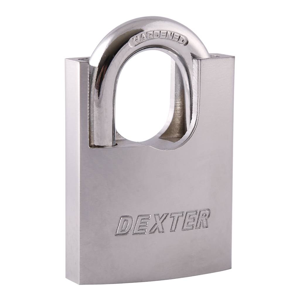 211900 DEXTER - Candado metalico 40mm llave tradicional gancho protegido satinado en blister Dexter