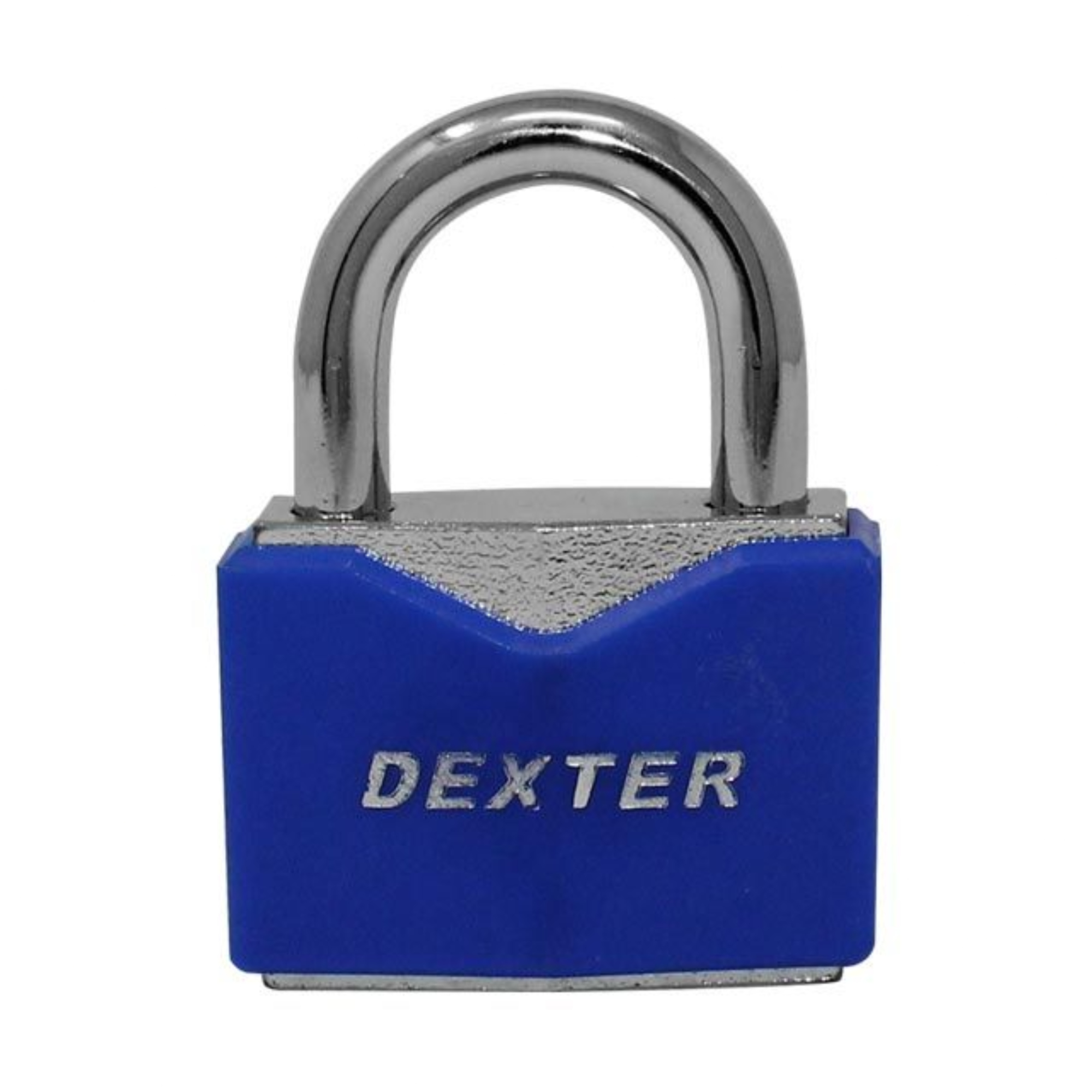 211905 DEXTER - Candado metalico 50mm llave tradicional gancho corto azul en blister Dexter