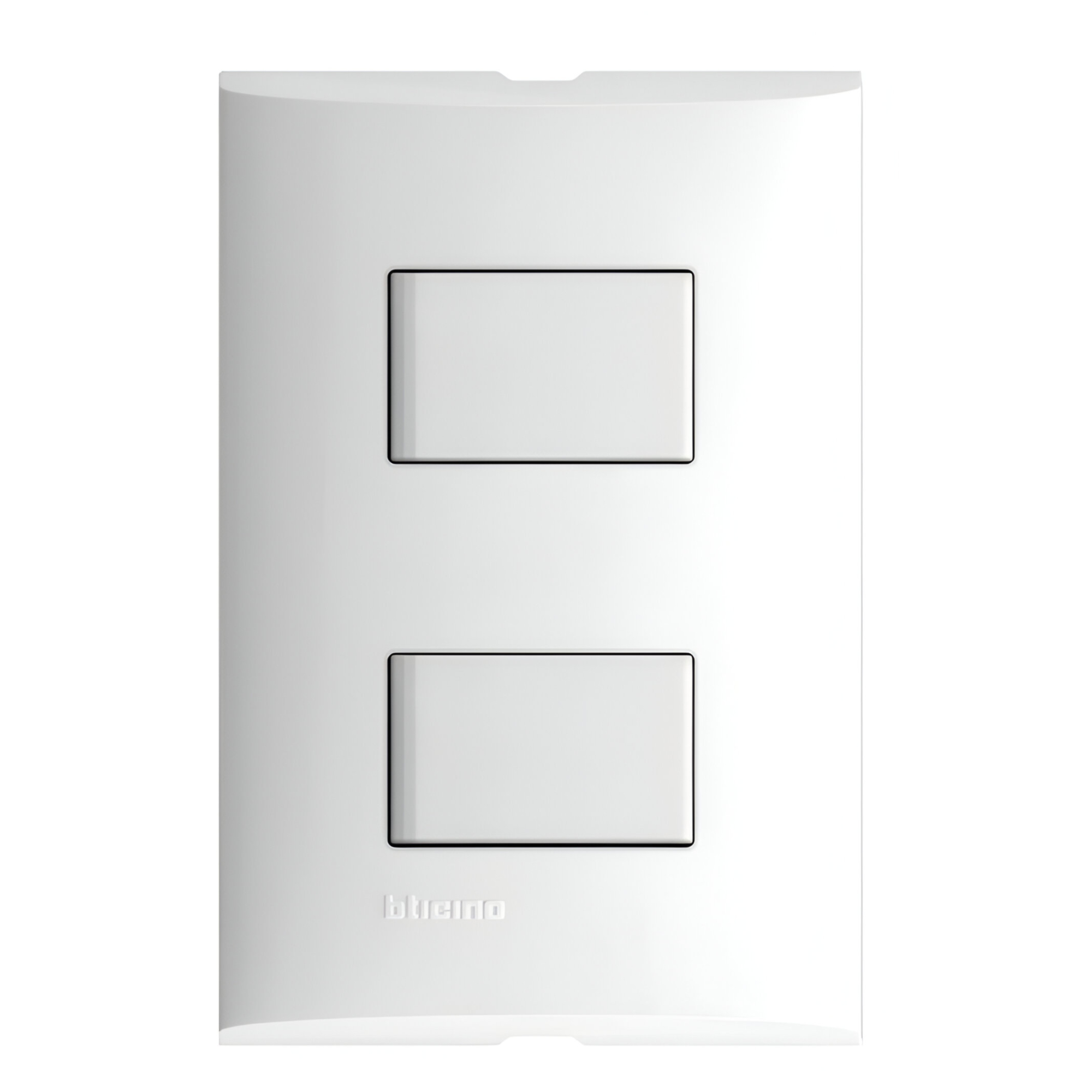 212323 FORZA - Placa 2 ventanas con 2 apagadores sencillos blanco Forza Bticino