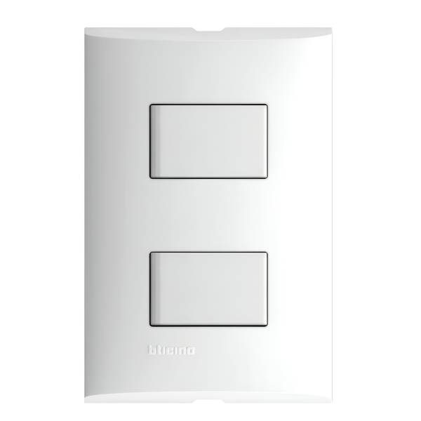 212323 FORZA - Placa 2 ventanas con 2 apagadores sencillos blanco Forza Bticino
