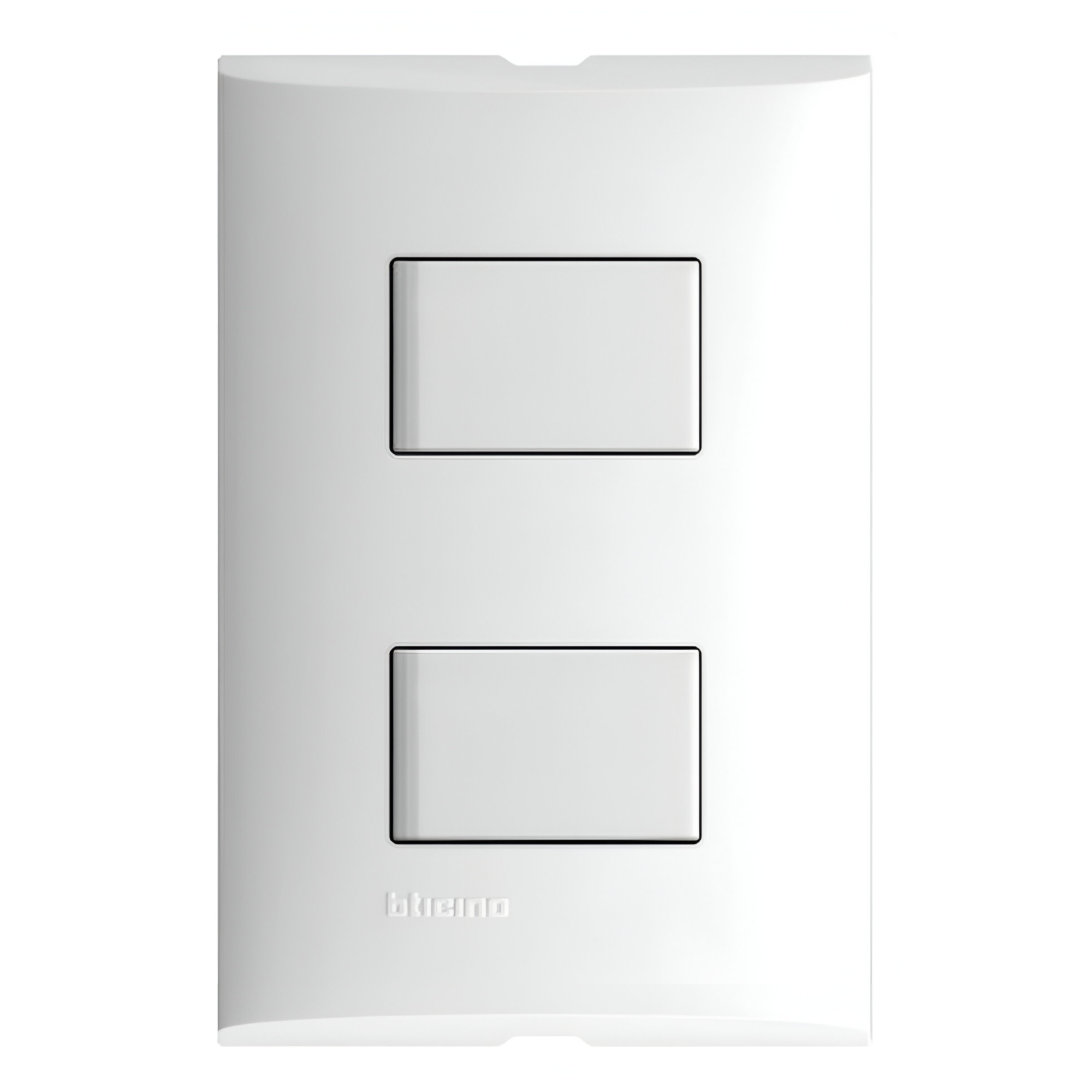 212326 FORZA - Placa 2 ventanas con apagador sencillo y apagador escalera blanco Forza Bticino