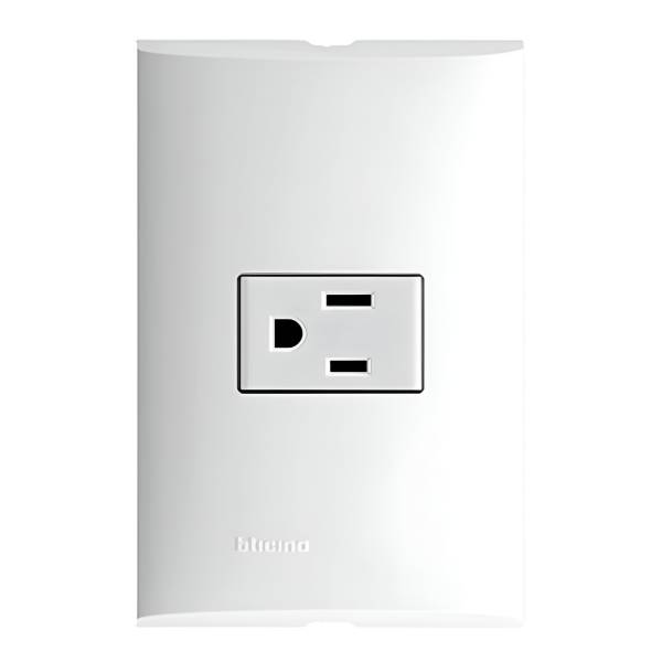 212328 FORZA - Placa 1 ventana con contacto 2p+t blanco Forza Bticino