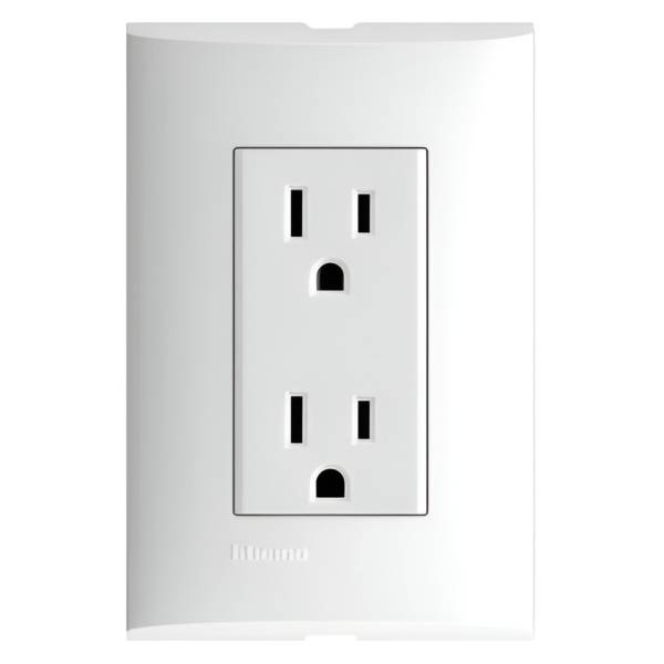212330 FORZA - Placa con contacto duplex 2p+t blanco Forza Bticino