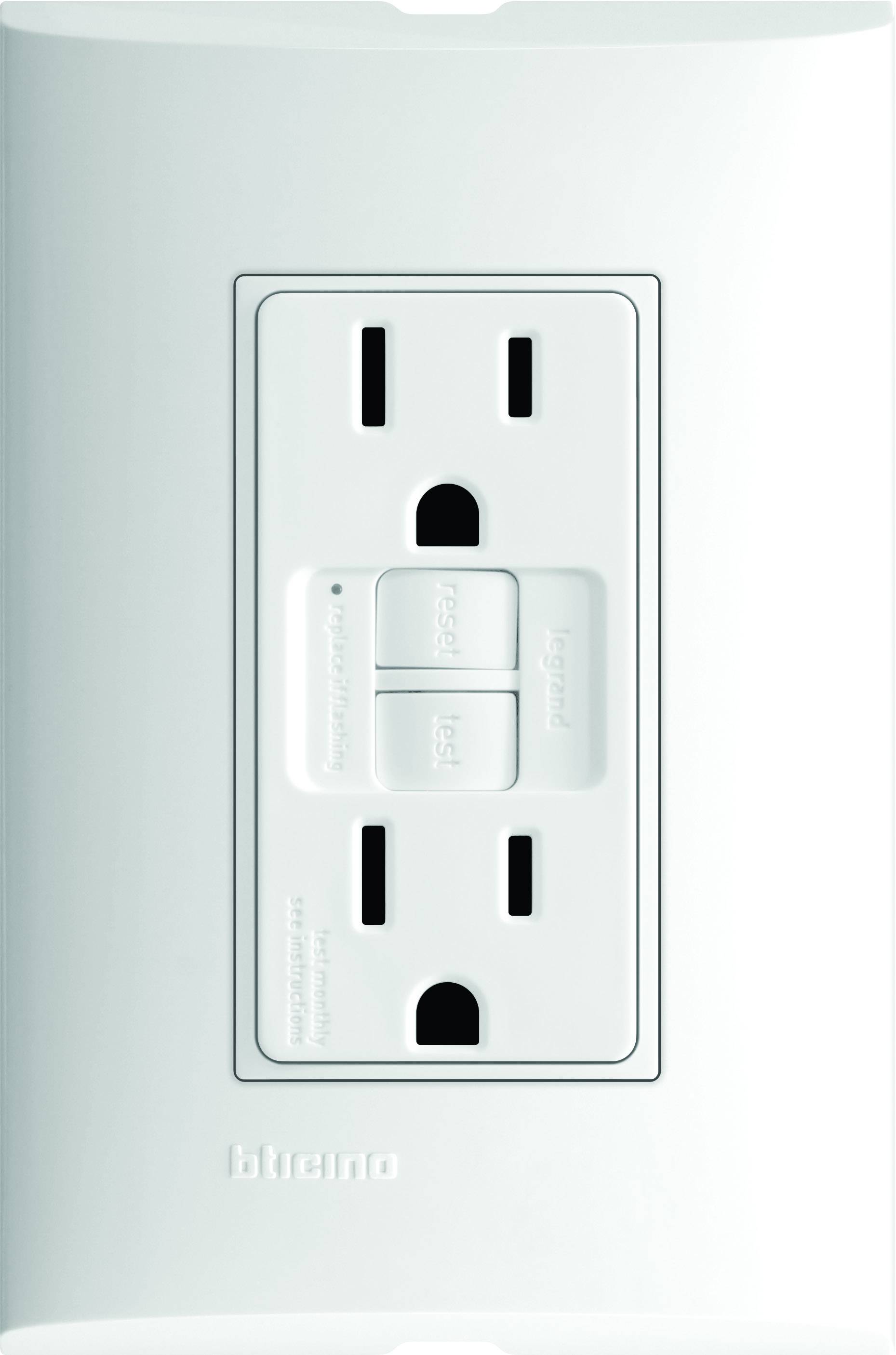 212331 FORZA - Placa con contacto duplex 2p+t PI ICFT blanco Forza Bticino