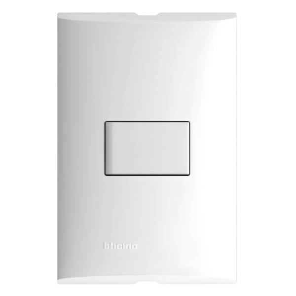 212332 FORZA - Placa 1 ventana con boton timbre blanco Forza Bticino