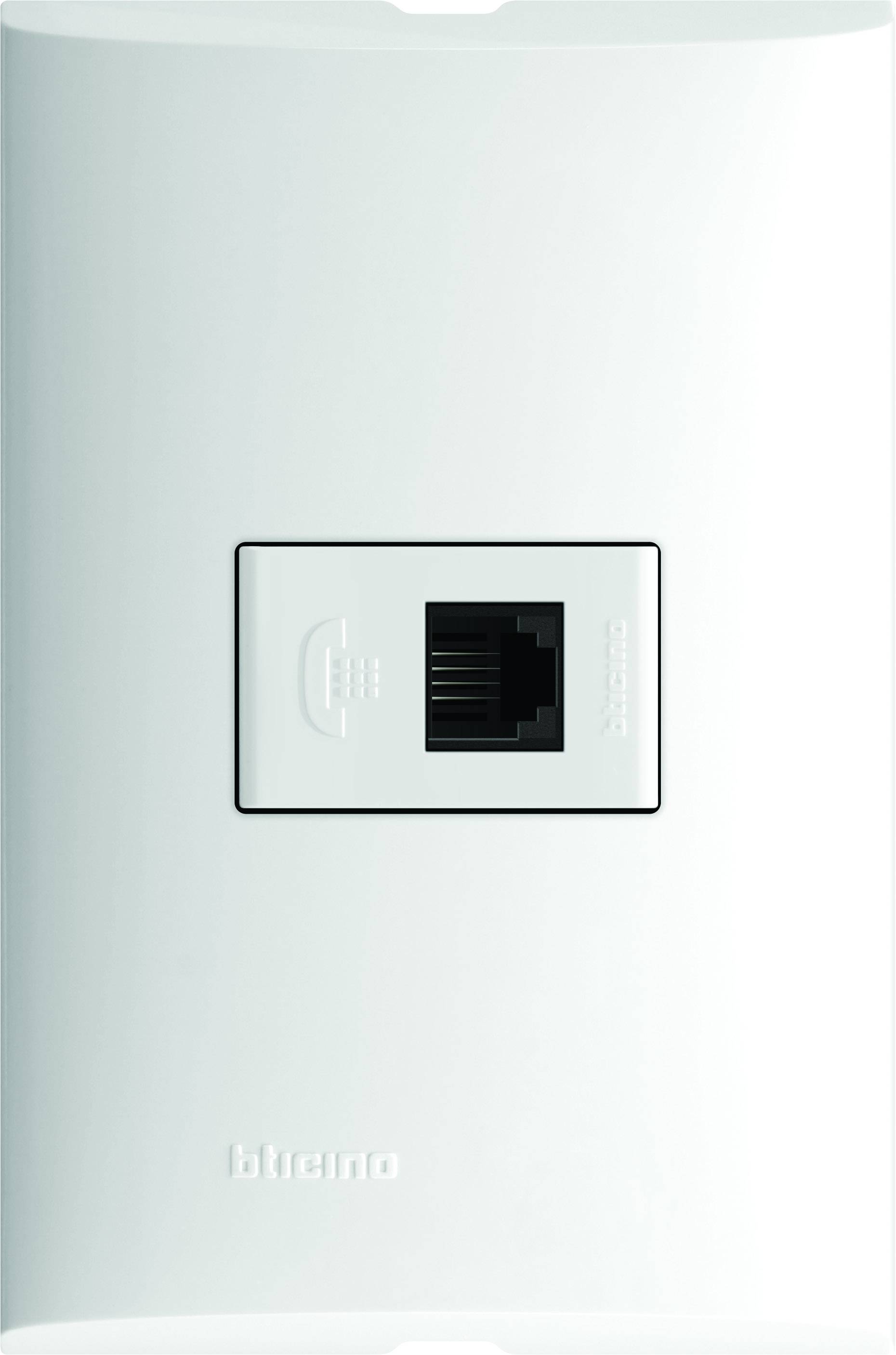 212334 FORZA - Placa 1 ventana con toma telefonica blanco Forza Bticino