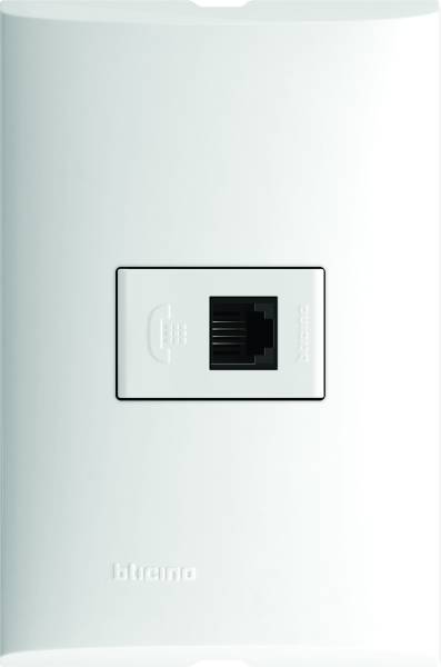 212334 FORZA - Placa 1 ventana con toma telefonica blanco Forza Bticino