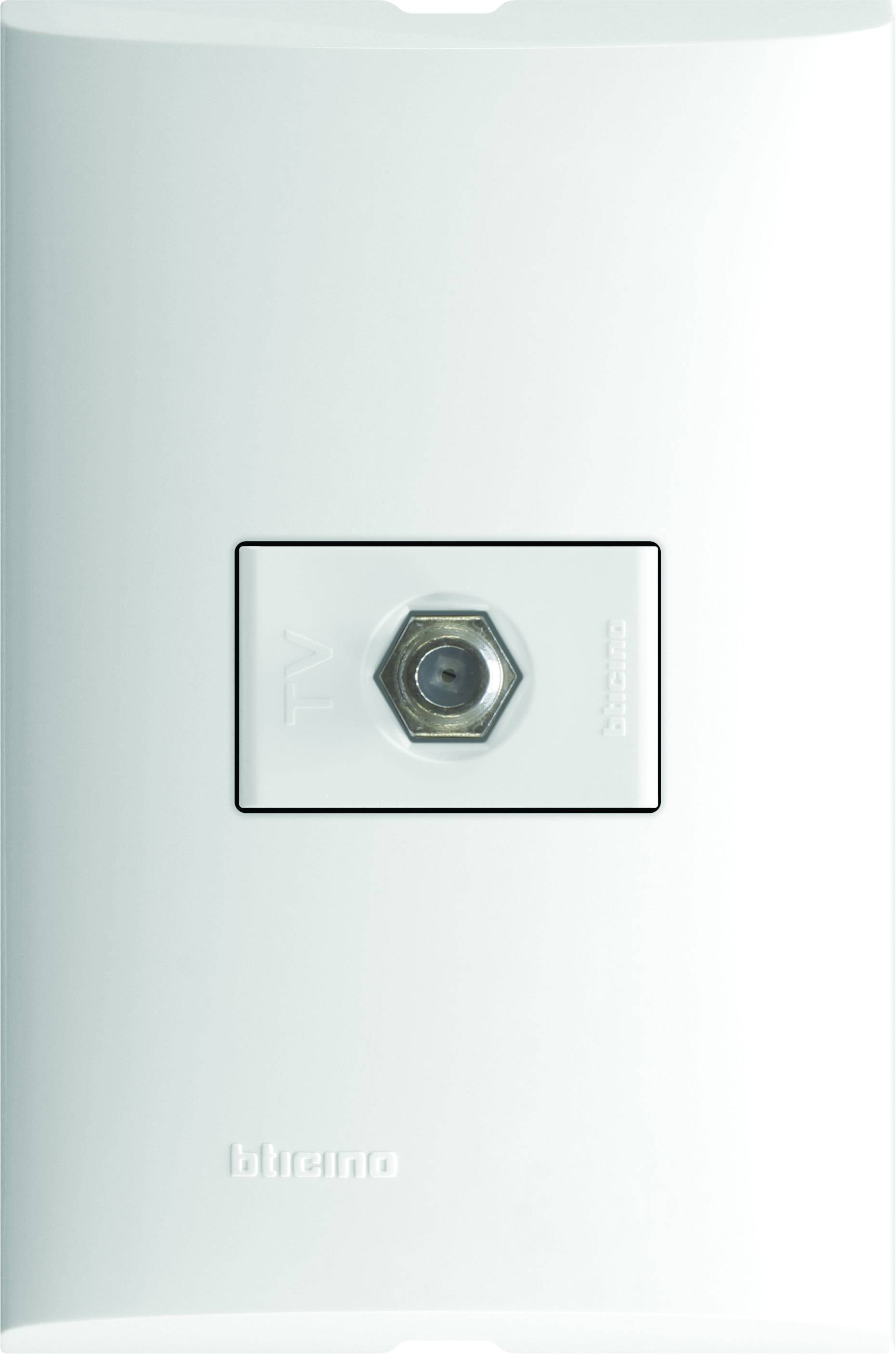 212335 FORZA - Placa 1 ventana con toma coaxial para TV blanco Forza Bticino
