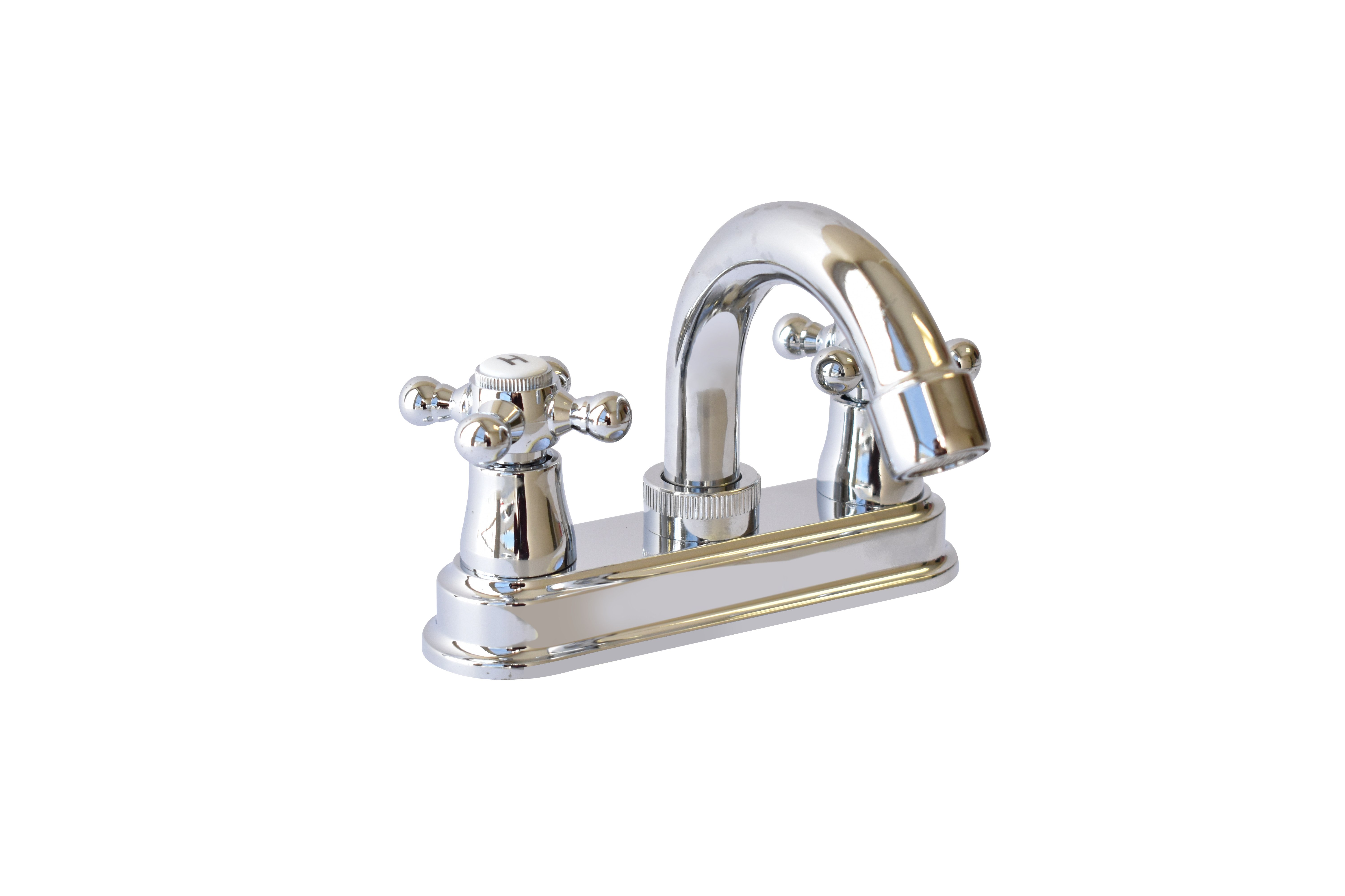 213238 VIANTI - Mezcladora lavabo zinc tipo curvo maneral cruz cromada MLVZ002 Vianti