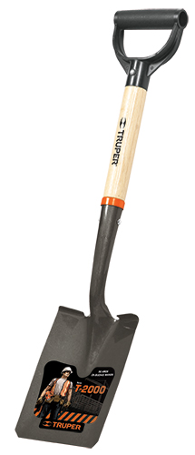 2133 TRUPER - Pala cajuelera cuadrada mango de madera puño 