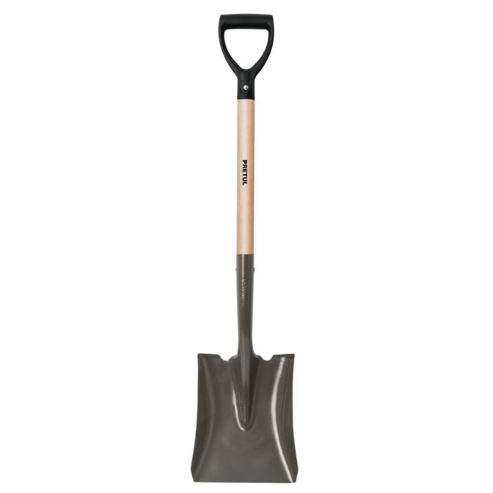 2151 PRETUL - Pala cuadrada mango de madera puño plastico 