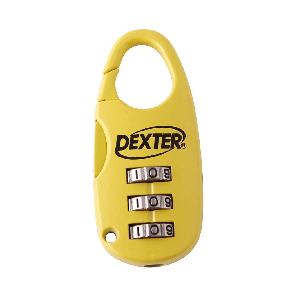 215443 DEXTER - Candado zamac 25mm combinacion 3 digitos amarillo en blister Dexter
