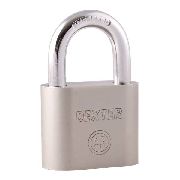 215444 DEXTER - Candado acero 40mm llave antigua gancho corto combinacion de disco Dexter
