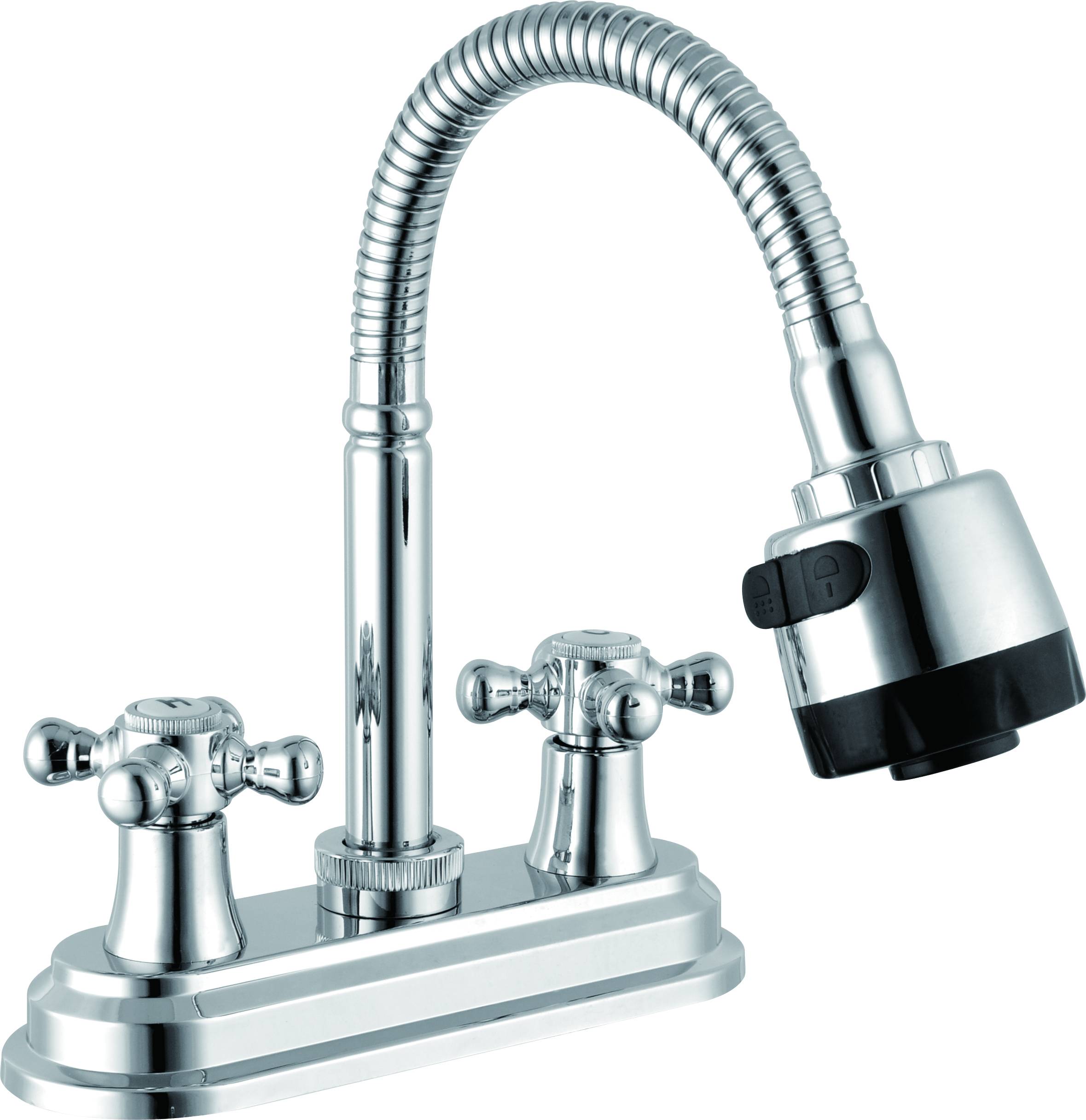 215497 VIANTI - Mezcladora lavabo zinc tipo flexible maneral cruz cromada MLVZ008 Vianti