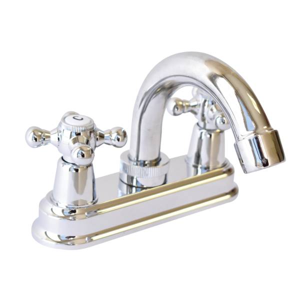 215501 VIANTI - Mezcladora lavabo plastica tipo curvo maneral cruz 1/4 de vuelta cromada MLVP006 Vianti