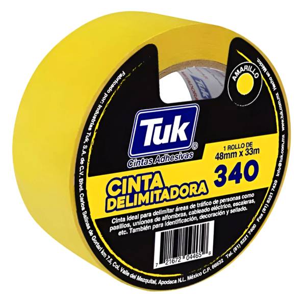 215845 TUK - Cinta delimitadora 48mm x 33 mts amarilla tipo 340 TUK