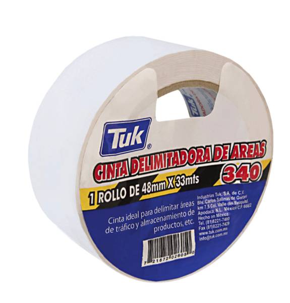 215849 TUK - Cinta delimitadora 48mm x 33 mts blanca tipo 340 TUK