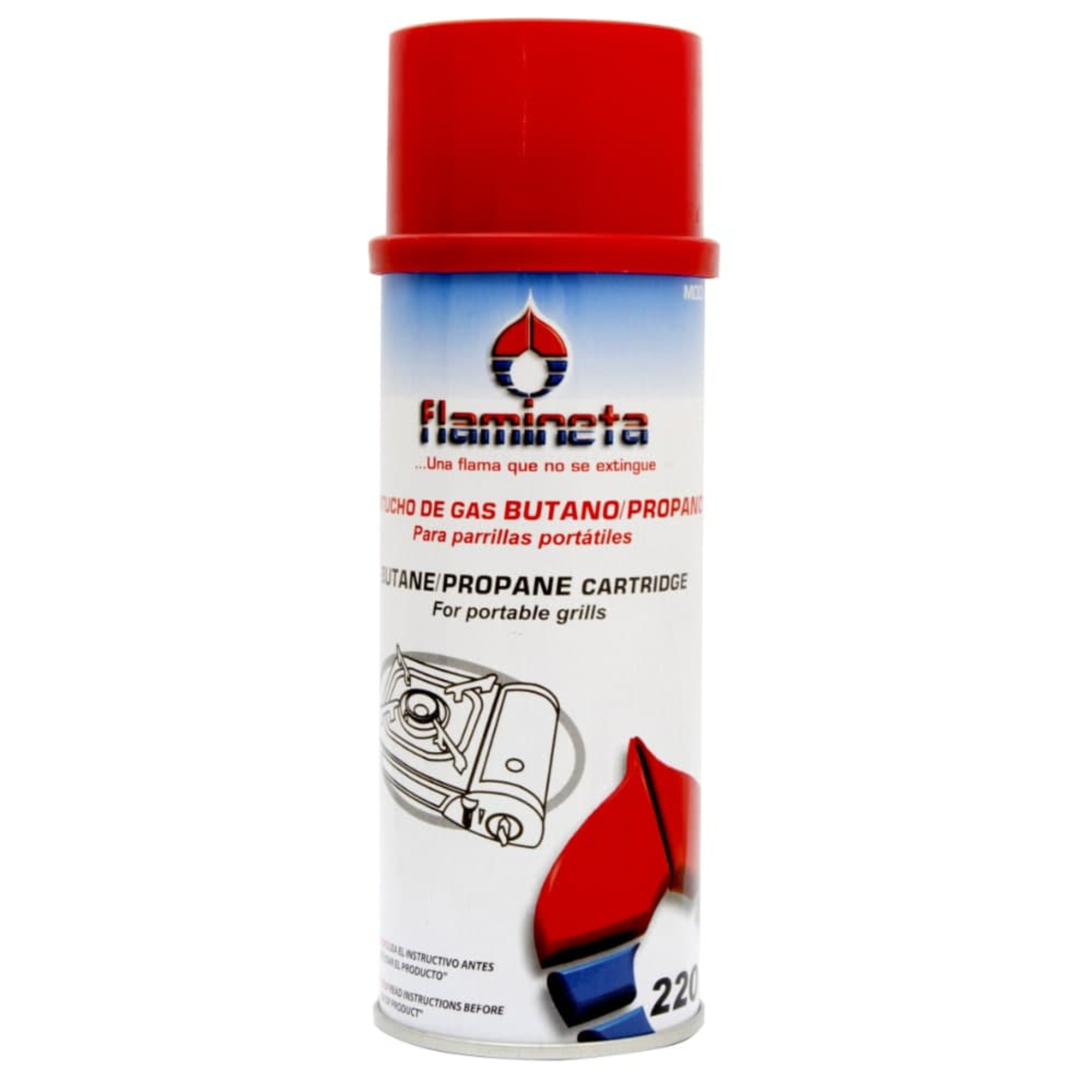 215883 FLAMINETA - Tanque de gas desechable 220gr 1/4 de vuelta Flamineta