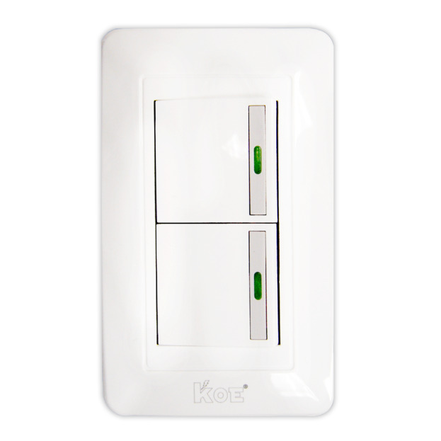 215931 KOE - Placa 2 vent c/inter sencillo koe blanco 8168 FLEXIMATIC