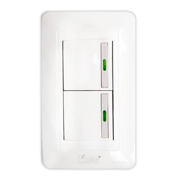 215931 KOE - Placa 2 vent c/inter sencillo koe blanco 8168 FLEXIMATIC