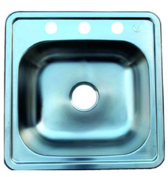 224240 VIANTI - Tarja de acero inoxidable 1 tina empotrar 48 x 48 x 15cm con 4 clips Vianti