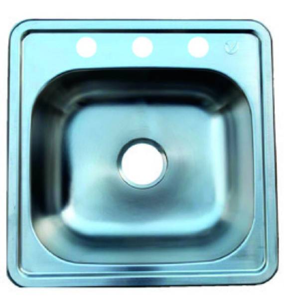 224240 VIANTI - Tarja de acero inoxidable 1 tina empotrar 48 x 48 x 15cm con 4 clips Vianti