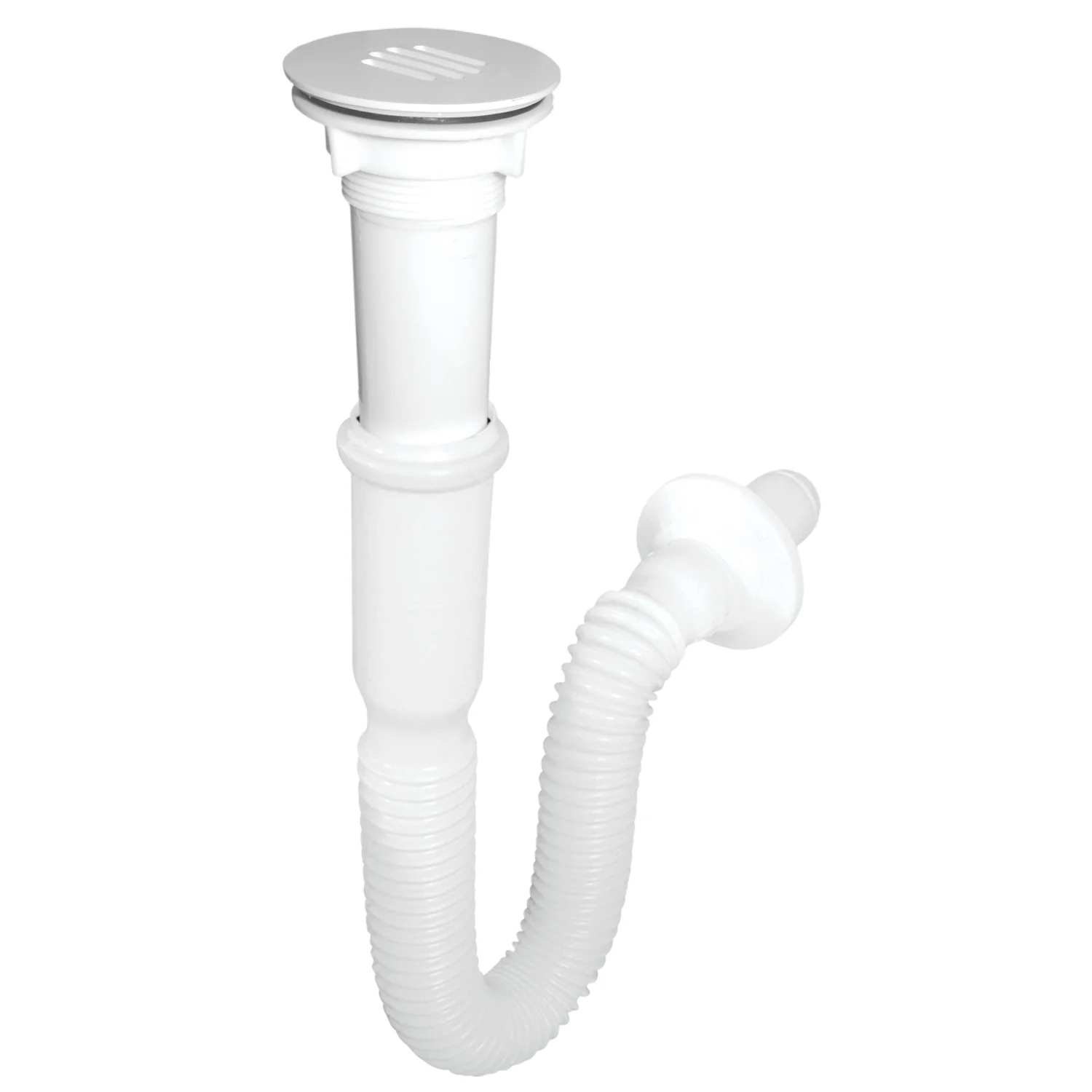 224672 FAMA - Trampa para fregadero flexible PVC blanca 9771 Fama