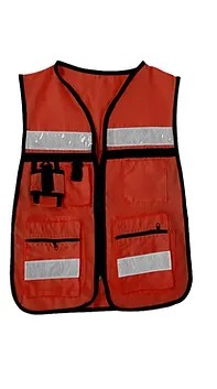 224928 BY LACK - Chaleco de seguridad brigadista con reflejante naranja By Lack