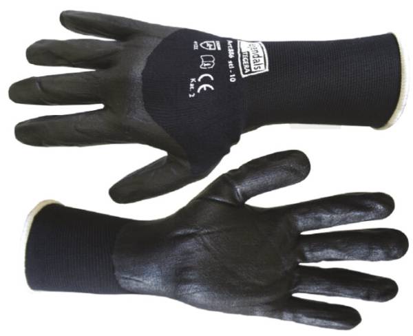 224982 BY LACK - Guante de nylon palma/nitrilo negro/negro chico By Lack