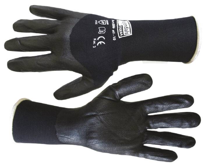 224984 BY LACK - Guante de nylon palma/nitrilo negro/negro mediano By Lack
