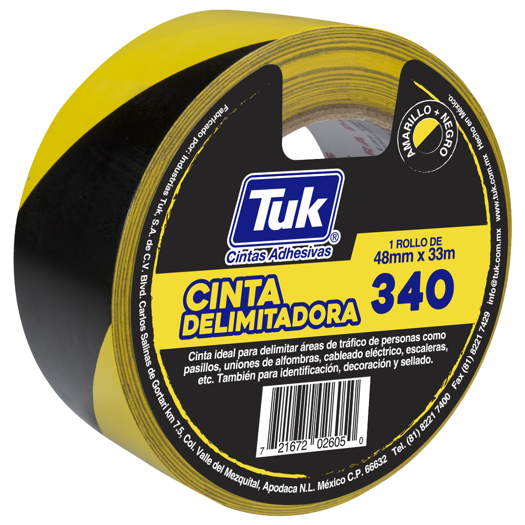 227762 TUK - Cinta delimitadora 48mm x 33mt amarilla/negra tipo 343 TUK