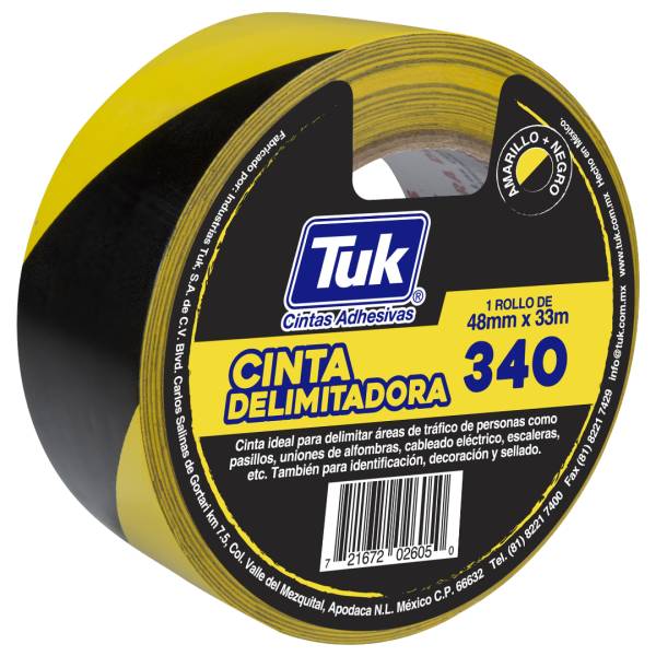 227762 TUK - Cinta delimitadora 48mm x 33mt amarilla/negra tipo 343 TUK