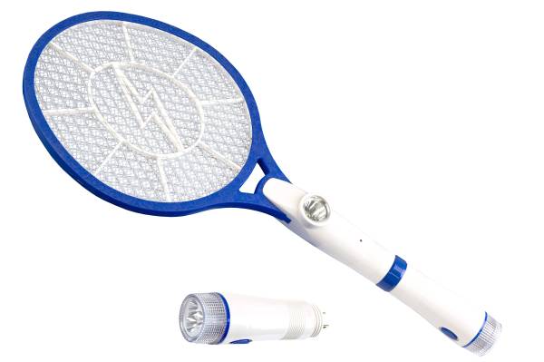 228319 KLEY - Raqueta electronica mata insectos con linterna led raq003 Kley